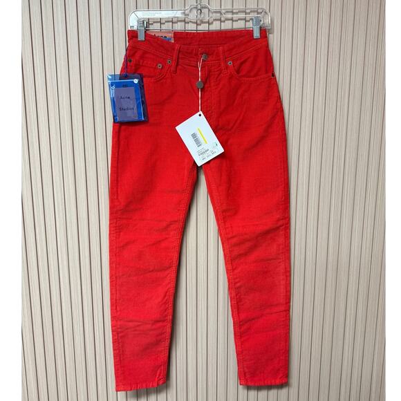 Acne Studios x Bla Konst Melk Corduroy Trousers in Red Women's Size 26 - Picture 1 of 13